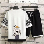 Suvine vabaaja meeste &uuml;likond Jaapani High Street Harajuku top l&uuml;hikesed p&uuml;ksid kaheosaline komplekt Anime Print Tee l&uuml;hikesed p&uuml;ksid Meeste riietus Spordi&uuml;likond S