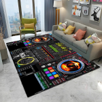 3D DJ muusikaekraaniga klaviatuur Multifilmi vaibavaip kodu elutoa diivani uksemati sisekujunduseks, lasteala vaip libisemiskindel p&otilde;randamatt 40x60cm
