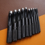 &Uuml;mmargune &otilde;&otilde;nes stantsikomplekt 12 tk/14 tk nahast k&auml;sit&ouml;&ouml; stantsimise t&ouml;&ouml;riist &otilde;&otilde;nsa auguga l&otilde;ikuri t&ouml;&ouml;riist kellarihmade rihmade l&otilde;uendipaber jaoks (1-10 mm) black 12pc