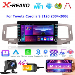 Android Toyota Corolla 9 E120 2004 - 2006 jaoks Autoraadio Multimeediapleier Navigatsioonistereo GPS Autopeaseade 2 Din 8-core 6+128