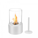 Outdoor Fire Pit lauaplaadiga kaasaskantav Fire Bowl pott etanoolikamin Ventless kamin valge