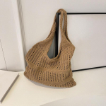 Yogodlns &Otilde;&otilde;neskootud heegeldatud k&auml;ekotid Ranna kerged &otilde;lad, &otilde;lad, vabaaja kandik, naiste riidest kotid naiste t&uuml;drukutele 36x2x34cm khaki