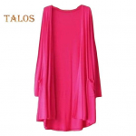 Kevads&uuml;gisene naiste mantel lahtine keskmise pikkusega puhast v&auml;rvi pikad varrukad &otilde;hukesed taskutega lahtise &otilde;mblusega igap&auml;evaseks kandmiseks s&otilde;itmiseks m&otilde;eldud kardigan roosa punane v&auml;rv