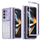 L&auml;bipaistev korpus Raam Klaas T&otilde;mmatav Aken Hinge Kaitsekate Samsung Galaxy Z Fold 6 jaoks &Auml;ri P&otilde;rutuskindel Kaitsja Plastic&Samsung Z Fold 6 lavendel