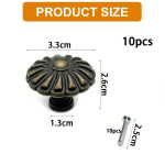 10 tk antiikpronksist sahtlinuppe, vintage &scaron;ikk sahtlit&otilde;mmitsa nupud, garderoobim&ouml;&ouml;bli sahtlit&otilde;mmitsad, luksuslikud riistvaralised k&ouml;&ouml;gikapi t&otilde;mmitsad kruvidega 10pcs