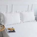 2 tk padjap&uuml;&uuml;ri Valge padjap&uuml;&uuml;r 100% puuvill Lootuselehe padjap&uuml;&uuml;r Toimne 48x74cm Padjap&uuml;&uuml;rid Volangiga Magamistuba Kodu sisustus 480*740mm white
