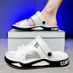 Fashion Trend Meeste kingad Lihtsad pl&auml;tud Kerged mere&auml;&auml;rsed sussid vabaaja meeste jalatsid Rannasandaalid Sussid Suvine Vaba aeg Avatud pl&auml;tud 40 valge