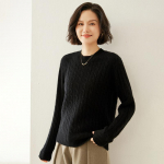 Naiste ka&scaron;miirist kampsun Qinghe ka&scaron;miir 100% ka&scaron;miir s&uuml;gis-talvisest ka&scaron;miirist paksendatud pullover pehme ja soe M valge