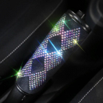 Teemantauto rooliratta k&auml;sipiduri kristallist s&auml;deleva teemantkattega PU libisemiskindel Bling libisemiskindla katte auto stiil Gear