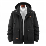 Meeste uued talvised mitme taskuga meeste puuvillased mantlid lahtised suures suuruses eemaldatav m&uuml;ts Meeste puuvillased mantlid M