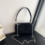 Rhinestone'i luksuslik &otilde;htukott naiste silindrilise teemandiga ristkehaga kott peokott, moodne k&auml;ekott, disainiga &otilde;lakott naistele 18*9*12cm