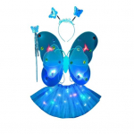 T&uuml;drukute liblikatiivad kost&uuml;&uuml;mirekvisiit koos v&otilde;lukepi ja peapaelaga LED-valgustusega A-l&otilde;ikeline sinine