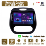 Android Carplay autoraadio Renault Captur Clio 2011-2018 jaoks multimeediam&auml;ngija peaseade stereo GPS-navigatsioon BT WIFI 2+32GB 1+16GB