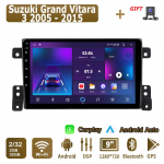 Android Carplay autoraadio Suzuki Grand Vitara 3 jaoks 2005&ndash;2015 Multimeediumipleieri peaseade Stereo GPS-navigatsioon BT WIFI 2+32GB 2+32GB