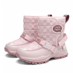 Laste talvesaapad Winter Plus Fashion Velcro Mugav v&auml;listingimustes paks tald plush isolatsiooniga Laste lumesaapad k&otilde;rged puuvillased kingad 30 must