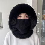 Naiste mood s&uuml;gis-talvine soe silmkoeline m&uuml;ts salli komplekt fliisvoodriga k&uuml;lmakindla kaela soojendaja k&otilde;rvakaitse hall v&auml;rv