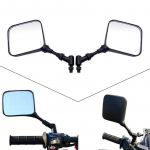 1 paar 10 mm must ruudukujulisi topeltsportlikke mootorrattapeegleid k&uuml;ljepeeglid, mis sobivad Suzuki DR 200 250 DR350 350 DRZ 400 650 DR650 jaoks