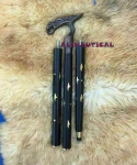 Vintage jalutuskepp Dragon Head Cane k&auml;epide Must puidust kepp Antiik 91 CM