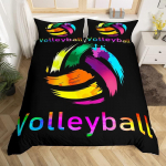 V&otilde;rkpall Spordi Voodipesukomplekt Sporditeemaline Tekikott King Queen Akvarell V&otilde;rkpall Tekikott Pallim&auml;ng Tekikott EU Single(135x200cm)