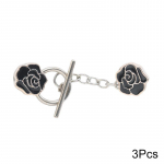 3 tk eemaldatav k&uuml;&uuml;ntevaba suletud kaelusega lillekujuline p&auml;rliriided dekoratiivne pross fikseeritud pannal