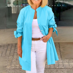 Naiste mood vaba &uuml;hev&auml;rviline &uuml;herealine kardigan pikkade varrukatega T-s&auml;rk XXXL safran