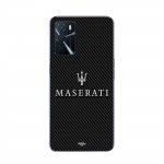 Coque Maniacase pour Oppo A16s maserati blanc fond carbonne