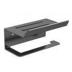 1 komplekt paberr&auml;tikute nagi, lihtne paigaldada s&uuml;sinikterasest seinale paigaldatav riiuliga tualettpaberihoidja koduvannitoa jaoks must