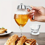 Tilkumata klaasist meedosaator &ndash; ilus k&auml;rgstruktuuri kujuga pott ja vahtrasiirupi dosaator &ndash; suurep&auml;rane mesilasekaunistus ja alus &ndash; meepurk 1pc