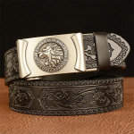 Meeste rihm Ehtsast nahast rihm meestele nikerdusmustriga automaatne pandlaga rihm teksadele 120cm