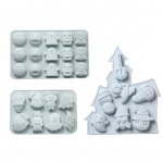 Halloweeni silikoon&scaron;abloonid DIY Fondant Cake &Scaron;okolaadiseebi &scaron;abloonid Praktilised k&ouml;&ouml;gi k&uuml;psetusvahendid 3pcs