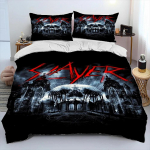 Slayer Heavy Metal Band Music tekkvoodipesukomplekt, tekikott, padjap&uuml;&uuml;r, kuningasuuruses voodipesukomplekt kingituseks AU Single 140x210cm
