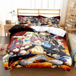 3D Anime Fairy Tail Voodipesukomplekt Voodi Kolmeosaline Komplekt Tekikott &Uuml;hekohaline Kahekohaline Voodi Queen Size Tekikoti Komplekt T&auml;iskasvanu Laste Magamistuba EU Single 135x200cm