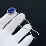 Naturaalne lapis lazuli kivi K&auml;sit&ouml;&ouml; 925 Sterling H&otilde;bedast Juuksekahvel - Juuksekukli Hoidja Peenetele Juustele, Kingitused Talle 3.14" sinine
