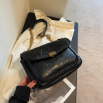 Vintage &uuml;hev&auml;rviline ketiga &otilde;lakott Naiste mitmetaskuline klapiga crossbody kott K&auml;ekott 25x18x11cm must