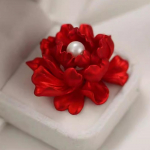 Punase pojengi lilleline mantlin&otilde;el tippklassi aksessuaarid punane