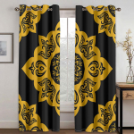 Vana-Egiptuse m&uuml;toloogia Vintage mustriga kardin, seinamaaling 2 paneeliga, elutuba magamistuba r&otilde;du k&ouml;&ouml;gi akna sisustus 50W130H(CM)X2PCS&Grommet Top