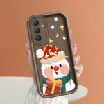 Pehme silikoonist ruudukujulise redeliga printimismustriga telefoni korpus T&auml;iskaanega kaamera p&otilde;rutuskindel kaitse kummist &uuml;mbris Samsungile Samsung A20 pruun