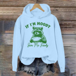 Naiste moe kerged pikkade varrukatega pusadega kapuutsid Graafiline kapuuts M