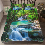 Kosk Voodikatte Komplekt Loodusmaastik Tekikott Padjap&uuml;&uuml;r Maastik Mets Kosk Queen Size Pol&uuml;ester Voodipesukomplekt AU Double180x210cm