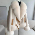 Naiste s&uuml;gisene kevadjope moodsate kraer&otilde;ivastega XL beež