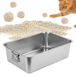 Litter Box, High Sided Tray, Easy to Clean with Handles, Non-Stick Cat Toilet, S