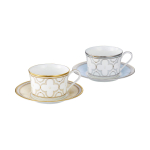 Noritake Cup Saucer paari kohvi ja 245cc Trefolio 2 klientidele Bone China & (v&auml;rvi muutev komplekt) (tee jaoks) u. Kuld/plaatina Kuld/plaatina white