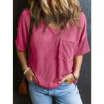 YYFS naistemood vabaaja suve kevade &uuml;hev&auml;rvilise tr&uuml;kiga l&uuml;hikeste varrukatega V-kaelusega pluusid ja s&auml;rgid XS