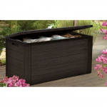 TOOD Malle / coffre de rangement en r&eacute;sine - 300 L - 120 x 46 x 58 cm - Marron aspect bois