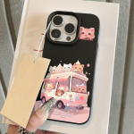 Telefoni&uuml;mbris iPhone 11 13 XR XS Max &uuml;mbrisele iPhone 12 14 15 16 Pro Max 12 Pro 15 Plus Nahast v&auml;rvitud veekindel kukkumis- ja kulumiskindel multikas iPhone 16 Pro Max roosa