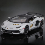 1:24 Lambo SVJ63 simulatsioonimudel sulamist automudel Metallist survevalatud m&auml;nguauto kerge heliga tagasit&otilde;mbamisfunktsioon Supersportauto poisile m&auml;nguasi s&uuml;nnip&auml;evakingitus hall