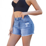 Naiste mugavad moekad venivad denimist vabaaja l&uuml;hikesed p&uuml;ksid L sinine