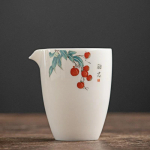 230 ml Hiina k&auml;sit&ouml;&ouml;na valmistatud keraamiline messitass Cha Hai k&auml;sitsi maalitud virsiku teetass Kodumajapidamises kasutatav valge portselanist teekomplekt Aksessuaarid Teen&otilde;ud