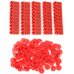 Seaveiste ja lammaste k&otilde;rvam&auml;rk P&otilde;llumajandusloomade identifitseerimiskaart Kitse k&otilde;rvade silt 100 pakk, punane