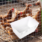 ,Hanging Fence feed Trough,Livestock Feeding Container Livestock Trough Water Bucket with Clips valge